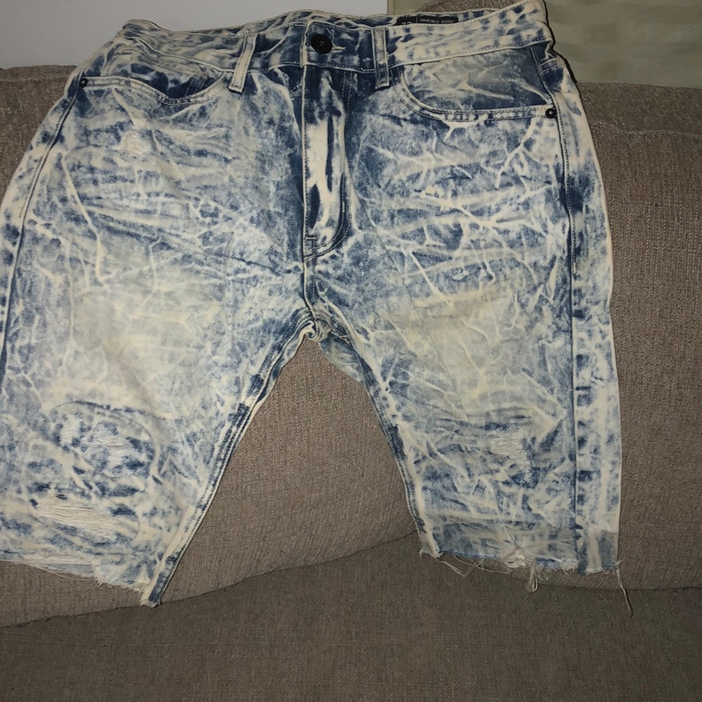 Smoke rises slim fit Jean shorts men bleached distressed size 32 never worn